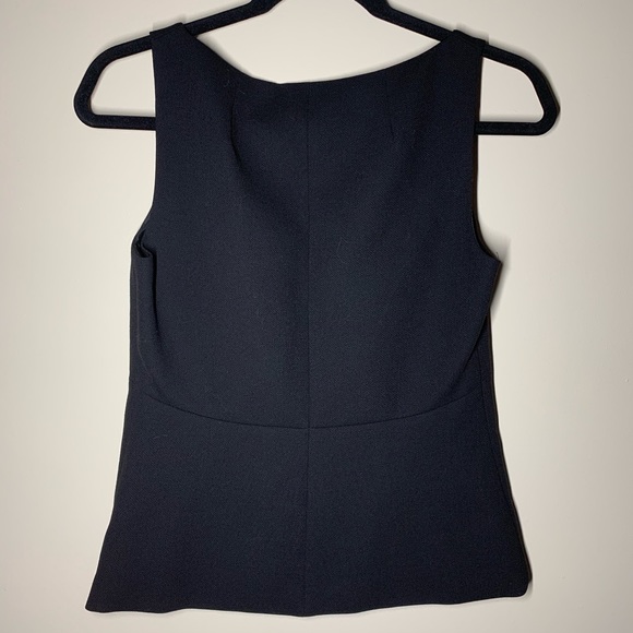J. Crew Black Wool Lined Structured Shell Top - Picture 2 of 5